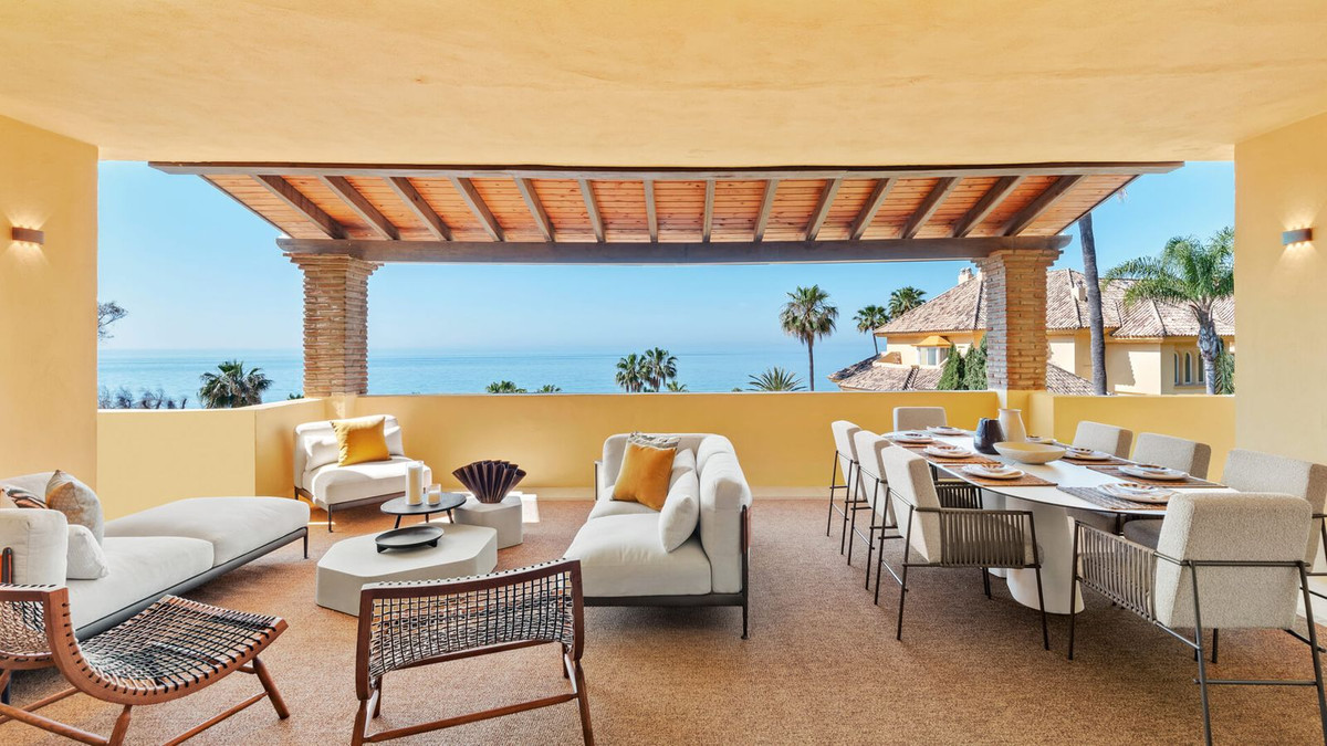 Luxury Beachfront Duplex Penthouse in Marbella – Panoramic Sea Views, Designer Interiors & Direct Beach Access